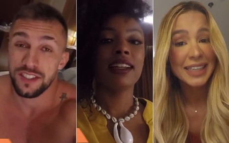 Montagem com Arthur Picoli, Lumena Aleluia e Kerline Cardoso