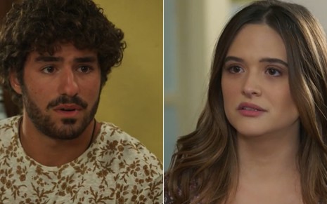 Montagem do ator José Condessa e da atriz Juliana Paiva como Juan e Luna/Fiona de Salve-se Quem Puder