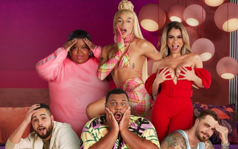 Pôster de divulgação do time de celebridades da segunda temporada do reality show Soltos em Floripa, do Amazon Prime Video