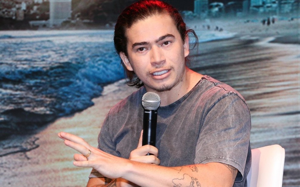 Whindersson Nunes em evento da Netflix, em São Paulo, em janeiro de 2020