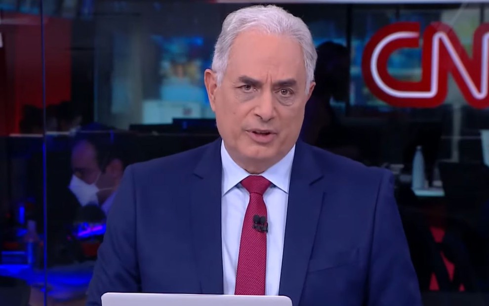 Imagem de William Waack nos estúdios da CNN Brasil no Jornal da CNN
