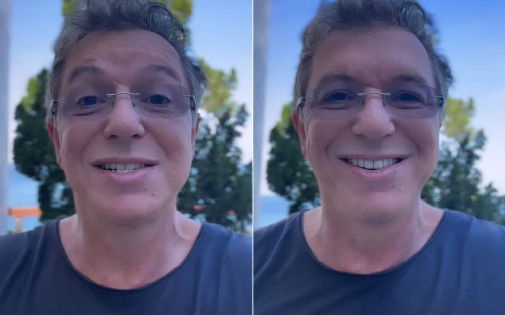 Montagem com duas fotos de Boninho sorrindo