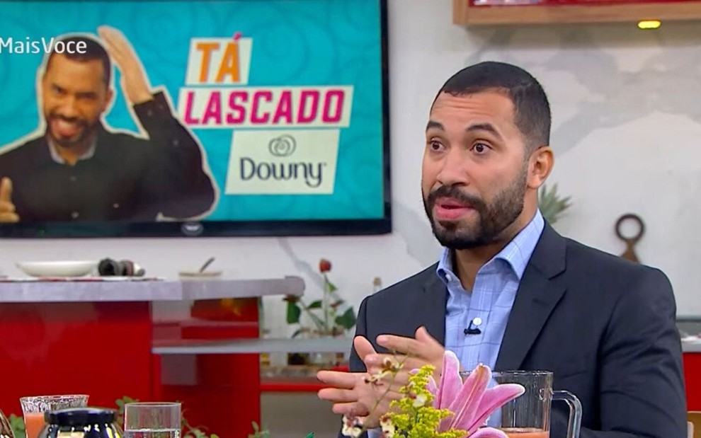 Imagem de Gilberto Nogueira durante participação no Mais Você