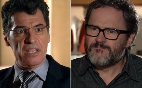 Montagem dos atores Paulo Betti e Leonardo Medeiros como Jonas e Lourenço de A Vida da Gente