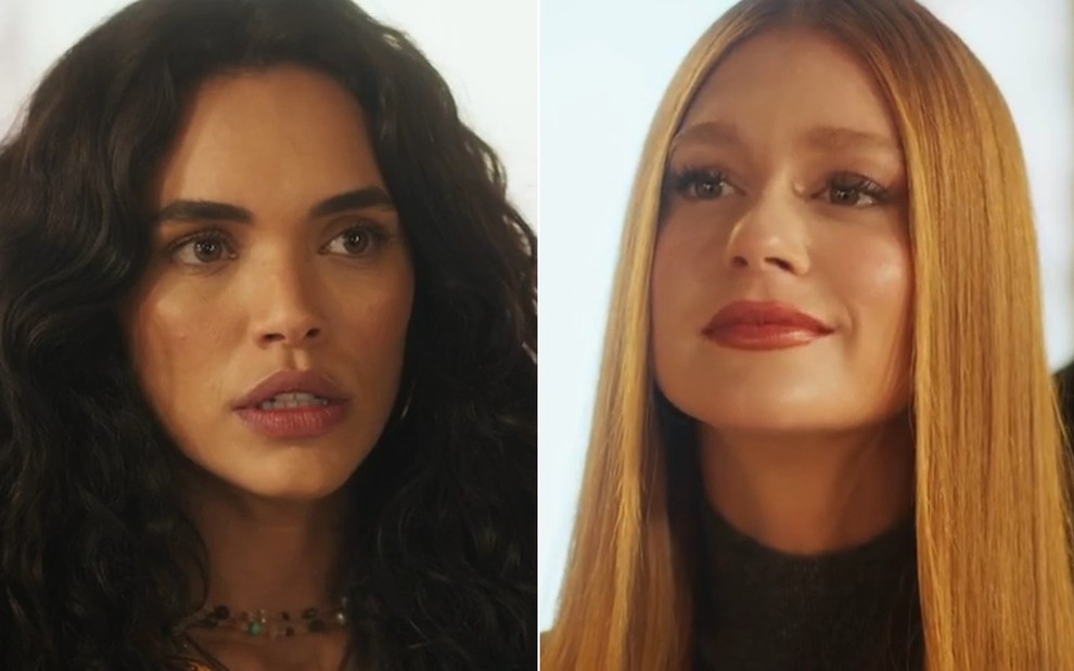 Montagem de Luna (Giovana Cordeiro) e Preciosa (Marina Ruy Barbosa) em cena de Fuzuê