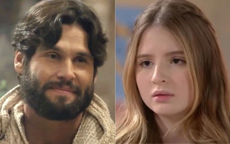 Montagem de fotos com Dudu Azevedo como Jesus e Sophia Valverde como Poliana