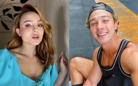 Larissa Manoela com os cabelos soltos | André Luiz em selfie compartilhada nas redes