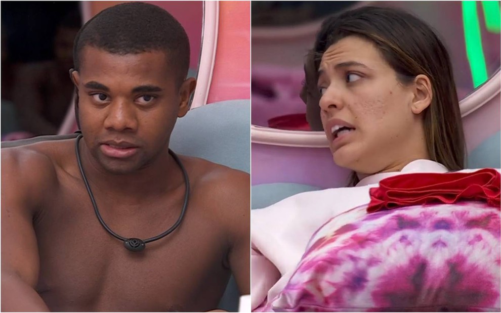 Montagem de fotos de Davi Brito e Beatriz Reis no BBB 24