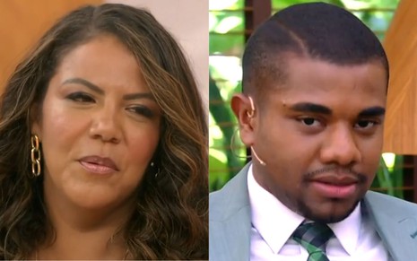 Montagem com uma foto de Mani Rego e outra de Davi Brito