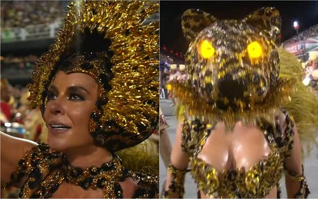 Montagem de fotos de Paolla Oliveira durante o Carnaval no Rio