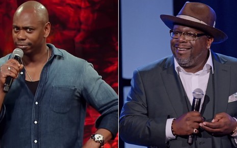 Os comediantes Dave Chappelle e Cedric The Entertainer em especiais de comédia feitos para a Netflix