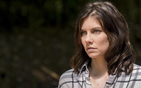 A atriz Lauren Cohan em cena da nona temporada de Walking Dead, a última em que ela apareceu